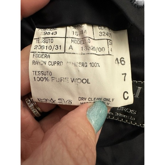 Canali 100% Wool Blazer Mens 46 US 36 (Measures As 40) Blue Italian Vintage A3-4 - Picture 10 of 13